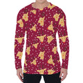 Christmas Deer Pattern Print Men's Long Sleeve T-Shirt