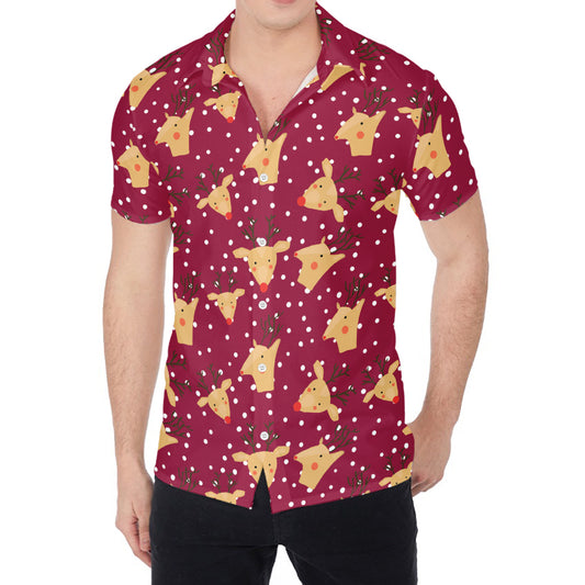 Christmas Deer Pattern Print Men's Shirt
