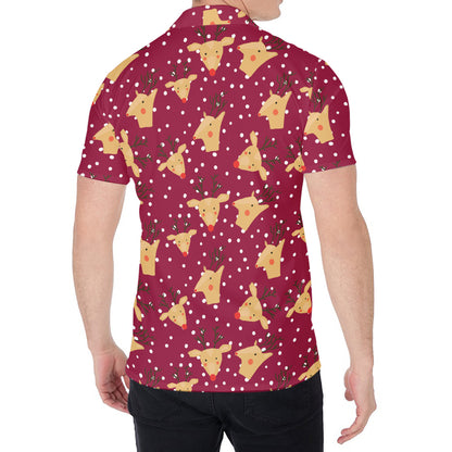 Christmas Deer Pattern Print Men's Shirt