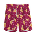 Christmas Deer Pattern Print Men's Athletic Shorts