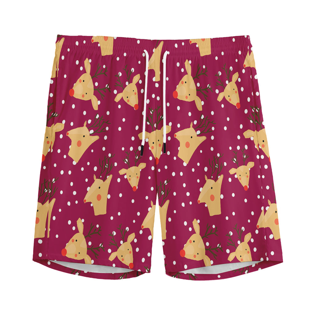 Christmas Deer Pattern Print Men's Sports Shorts