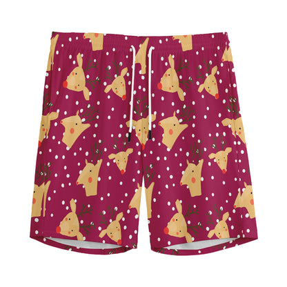 Christmas Deer Pattern Print Men's Sports Shorts