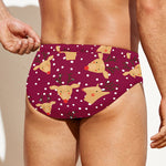 Christmas Deer Pattern Print Men's Swim Briefs