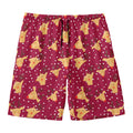 Christmas Deer Pattern Print Men's Swim Trunks