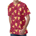 Christmas Deer Pattern Print Men's Velvet T-Shirt