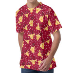 Christmas Deer Pattern Print Men's Velvet T-Shirt