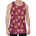 Christmas Deer Pattern Print Men's Velvet Tank Top