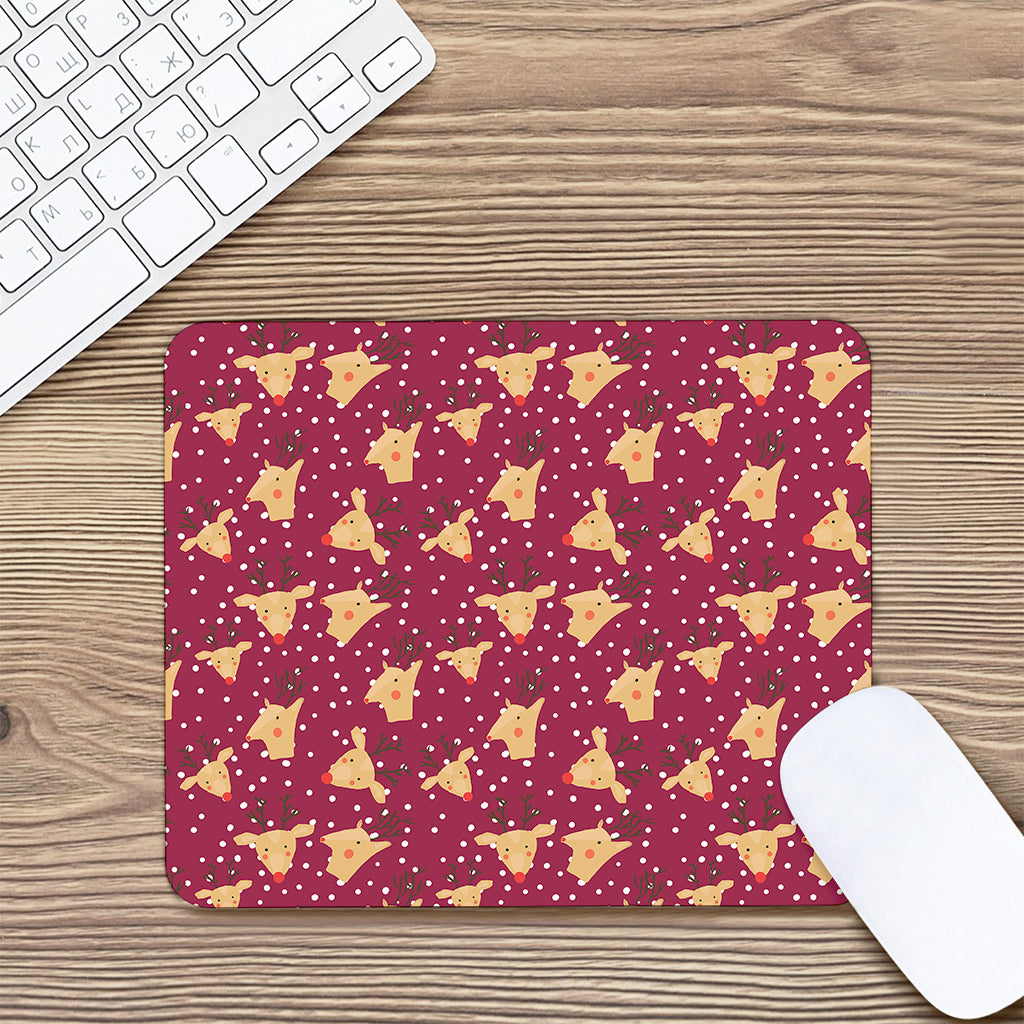 Christmas Deer Pattern Print Mouse Pad