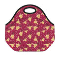 Christmas Deer Pattern Print Neoprene Lunch Bag