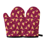 Christmas Deer Pattern Print Oven Mitts