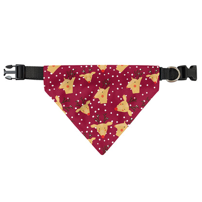 Christmas Deer Pattern Print Over The Collar Dog Bandana