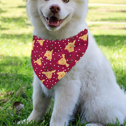 Christmas Deer Pattern Print Over The Collar Dog Bandana