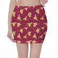 Christmas Deer Pattern Print Pencil Mini Skirt