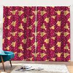 Christmas Deer Pattern Print Pencil Pleat Curtains
