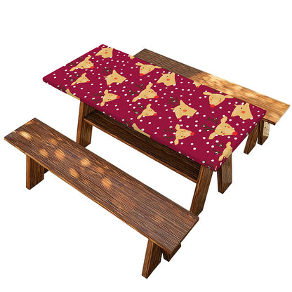 Christmas Deer Pattern Print Picnic Table Cover