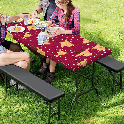 Christmas Deer Pattern Print Picnic Table Cover
