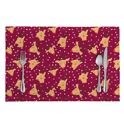 Christmas Deer Pattern Print Placemat
