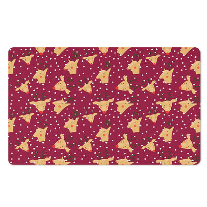 Christmas Deer Pattern Print Polyester Doormat