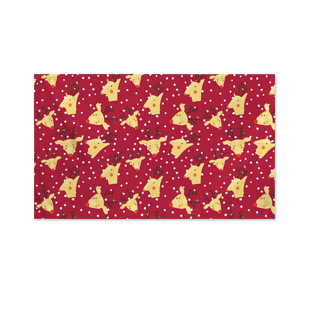 Christmas Deer Pattern Print Polyester Flag