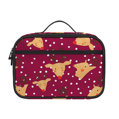 Christmas Deer Pattern Print Portable Lunch Bag