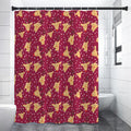 Christmas Deer Pattern Print Premium Shower Curtain