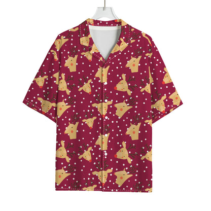 Christmas Deer Pattern Print Rayon Hawaiian Shirt