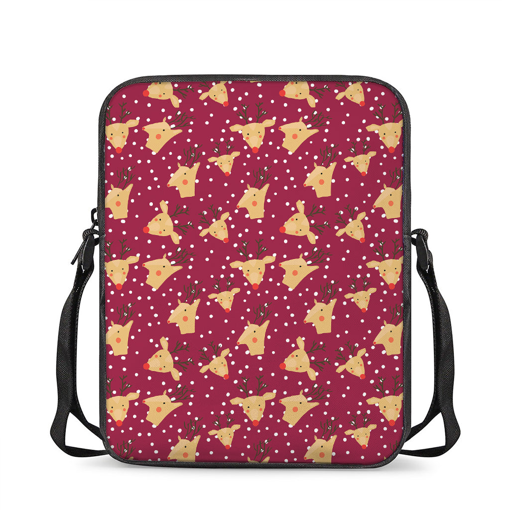 Christmas Deer Pattern Print Rectangular Crossbody Bag