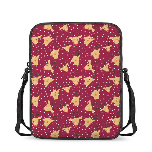 Christmas Deer Pattern Print Rectangular Crossbody Bag
