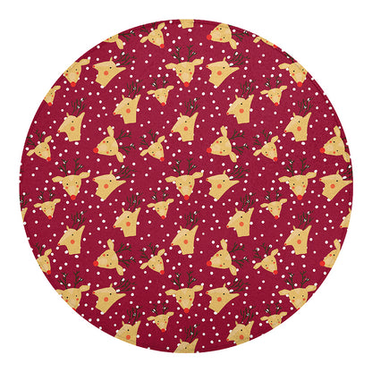 Christmas Deer Pattern Print Round Blanket