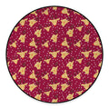 Christmas Deer Pattern Print Round Floor Mat