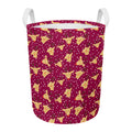 Christmas Deer Pattern Print Round Laundry Basket