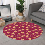 Christmas Deer Pattern Print Round Rug