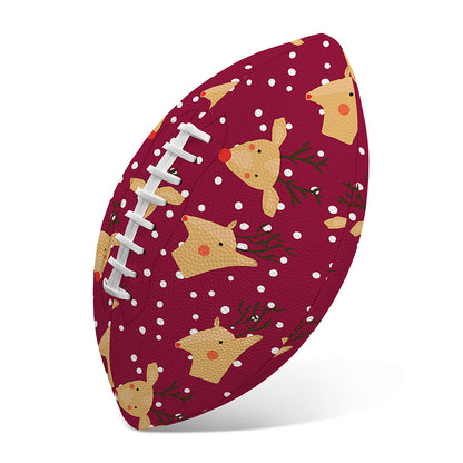 Christmas Deer Pattern Print Rugby Ball