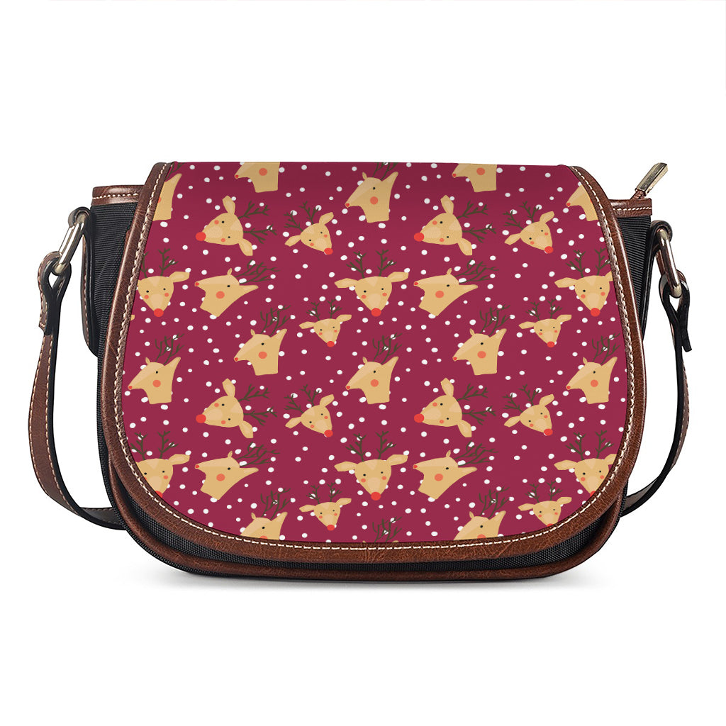 Christmas Deer Pattern Print Saddle Bag