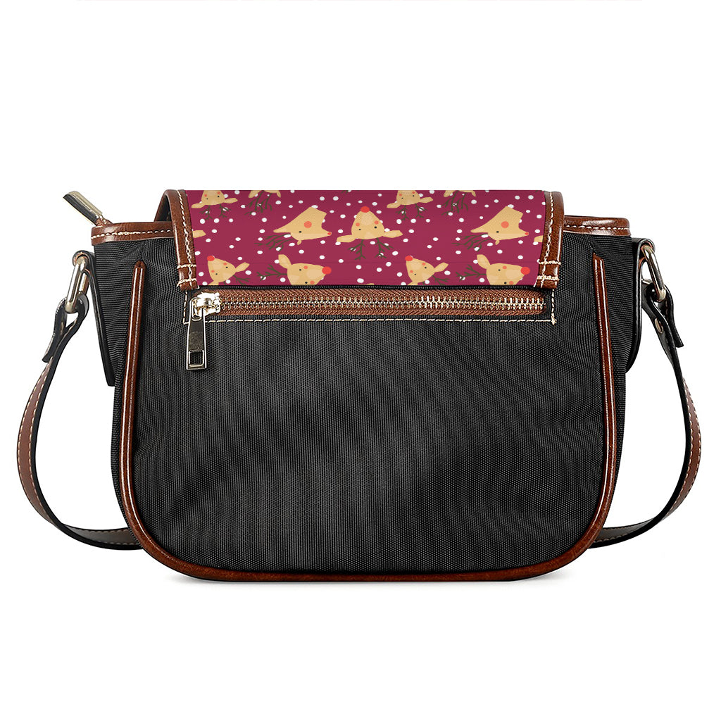 Christmas Deer Pattern Print Saddle Bag