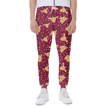 Christmas Deer Pattern Print Scuba Joggers