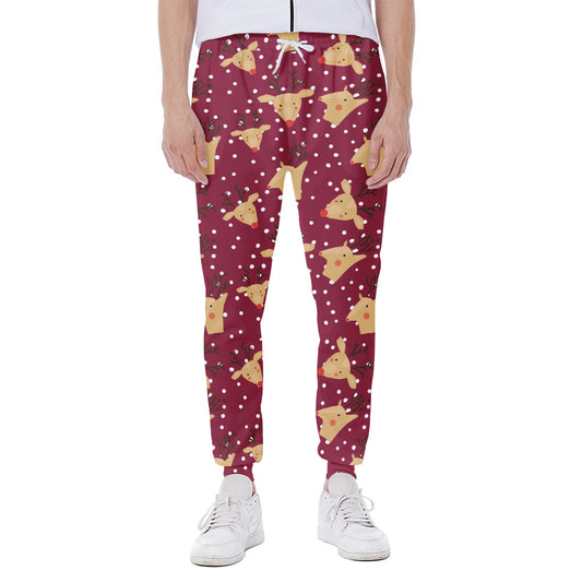 Christmas Deer Pattern Print Scuba Joggers