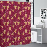 Christmas Deer Pattern Print Shower Curtain