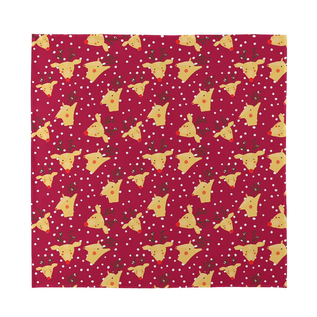 Christmas Deer Pattern Print Silk Bandana