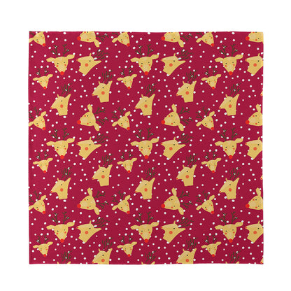 Christmas Deer Pattern Print Silk Bandana