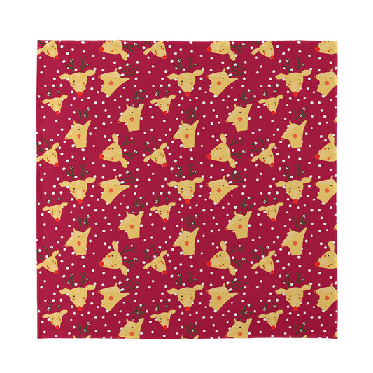 Christmas Deer Pattern Print Silk Bandana