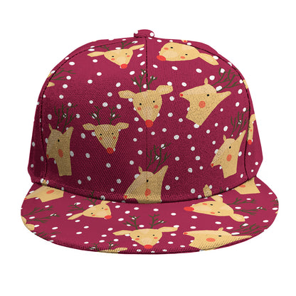 Christmas Deer Pattern Print Snapback Cap