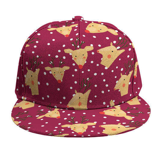Christmas Deer Pattern Print Snapback Cap