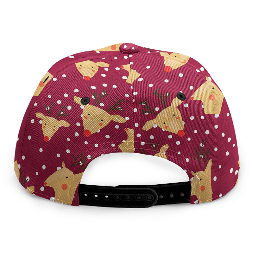 Christmas Deer Pattern Print Snapback Cap