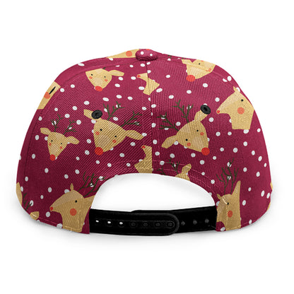 Christmas Deer Pattern Print Snapback Cap