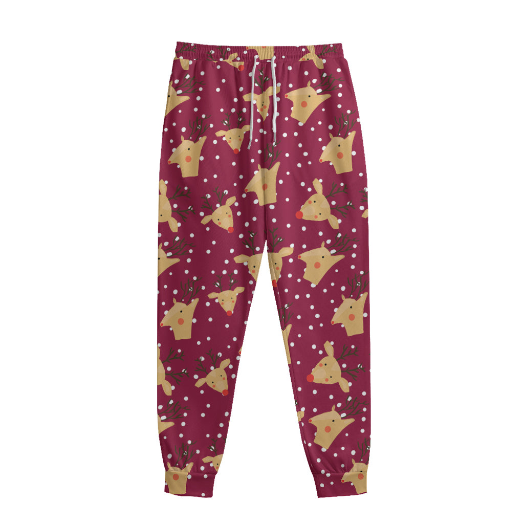 Christmas Deer Pattern Print Sweatpants