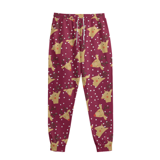 Christmas Deer Pattern Print Sweatpants