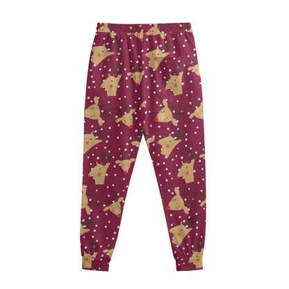 Christmas Deer Pattern Print Sweatpants
