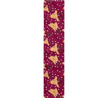 Christmas Deer Pattern Print Table Runner