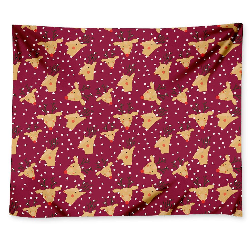 Christmas Deer Pattern Print Tapestry